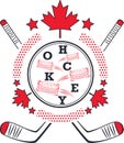 Hockey label in pop art style