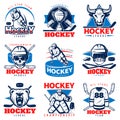 Hockey League Emblem Set