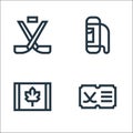 Hockey line icons. linear set. quality vector line set such as hockey, canada, bag