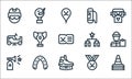 Hockey line icons. linear set. quality vector line set such as cone, ice skate, horn, hockey, mouth guard, ice resurfacer,