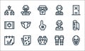 Hockey line icons. linear set. quality vector line set such as helmet, clothes, hockey, shin, strategy, canada, ice hockey,