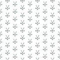 Hockey pattern on a white background. Repetitive crossed two sticks with a puck.