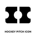 Hockey pitch icon vector isolated on white background, logo concept of Hockey pitch sign on transparent background, black filled Royalty Free Stock Photo