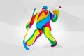 Hockey player goalkeeper abstract color silhouette eps10 Royalty Free Stock Photo