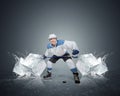 Hockey player with ice cubes Royalty Free Stock Photo