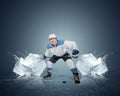 Hockey player with ice cubes Royalty Free Stock Photo