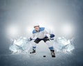 Hockey player with ice cubes Royalty Free Stock Photo