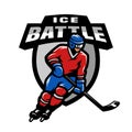 Hockey player, logo, emblem.