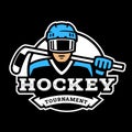 Hockey player logo, emblem.