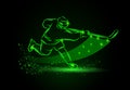 Hockey player, Neon sport background