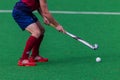 Hockey Player Red Shoes Stick Ball