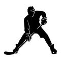 hockey player silhouette. silhouette of hockey player gestures, poses, expressions Royalty Free Stock Photo