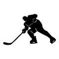 hockey player silhouette. silhouette of hockey player gestures, poses, expressions Royalty Free Stock Photo