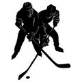 hockey player silhouette. silhouette of hockey player gestures, poses, expressions Royalty Free Stock Photo