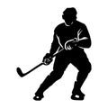 hockey player silhouette. silhouette of hockey player gestures, poses, expressions Royalty Free Stock Photo