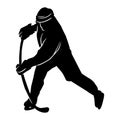 hockey player silhouette. silhouette of hockey player gestures, poses, expressions Royalty Free Stock Photo