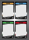 Hockey player trading card frame border template Royalty Free Stock Photo