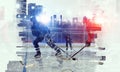 Hockey players on ice Royalty Free Stock Photo