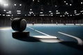 A hockey puck hurtling towards the goal Royalty Free Stock Photo