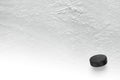 Hockey puck on the ice Royalty Free Stock Photo