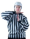 Hockey referee demonstrate timeout gesture