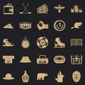 Hockey referee icons set, simple style Royalty Free Stock Photo