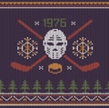Hockey retro logo knitted