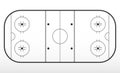 Hockey rink markup. Outline of lines on an ice hockey rink. Royalty Free Stock Photo