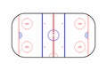 Hockey rink top view, game strategy sport plan. Hockey field template playground, tactic play on frozen sporty stadium