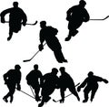 Hockey Silhouettes Royalty Free Stock Photo