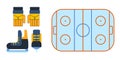 Hockey skates vector illustration ice boots pair. Royalty Free Stock Photo