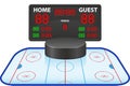 Hockey sports digital scoreboard vector illustration