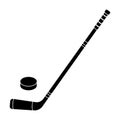 Hockey stick and washer. Canada single icon in black style vector symbol stock illustration web.