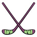 Hockey sticks icon, icon cartoon