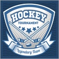 Hockey team logo template. Emblem, logotype Royalty Free Stock Photo