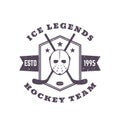 Hockey team vintage emblem, print Royalty Free Stock Photo