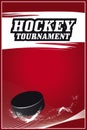 Hockey Tournament red poster vector design