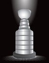 Hockey trophy under spotlight