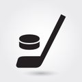 Hockey vector icon, Hockey stick icon, Hockey sport symbol. Modern, simple glyph, solid vector illustration Royalty Free Stock Photo