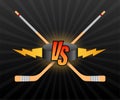 Hockey Versus Logo. VS Vector Letters Illustration. Competition Icon. Fight Symbol.