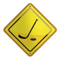 Hockey yellow sign flat illustration Royalty Free Stock Photo