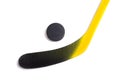 Hocky Stick and Puck on White Royalty Free Stock Photo