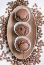 ÃÂ¡hocolate muffins with coffee beans Royalty Free Stock Photo