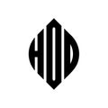 HOD circle letter logo design with circle and ellipse shape. HOD ellipse letters with typographic style. The three initials form a Royalty Free Stock Photo
