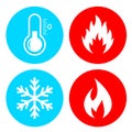 Hod and cold vector icon set