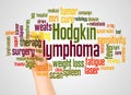 Hodgkin lymphoma word cloud and hand with marker concept