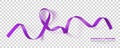 Hodgkins Lymphoma Awareness Month. Violet Color Ribbon Isolated On Transparent Background. Vector Design Template For