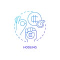 HODLing blue gradient concept icon