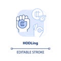 HODLing light blue concept icon