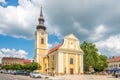 View at the Church of Saint Vavrinec in Hodonin - Czech Republic